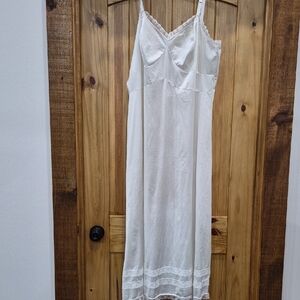 Vintage Nancy King White Lace Trim Nightgown Chemise Slip Lingerie Size 2X